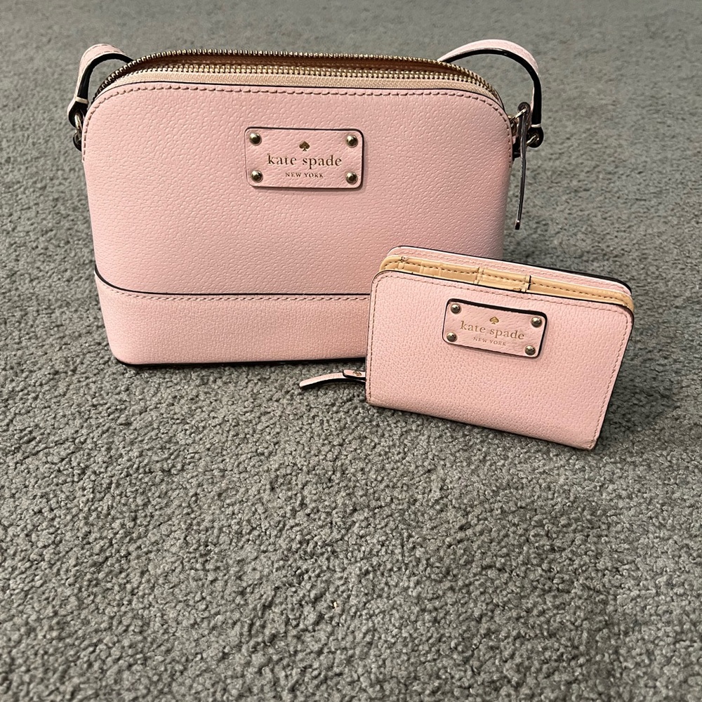 Kate Spade Pink Crossbody Bag with Matching Wallet